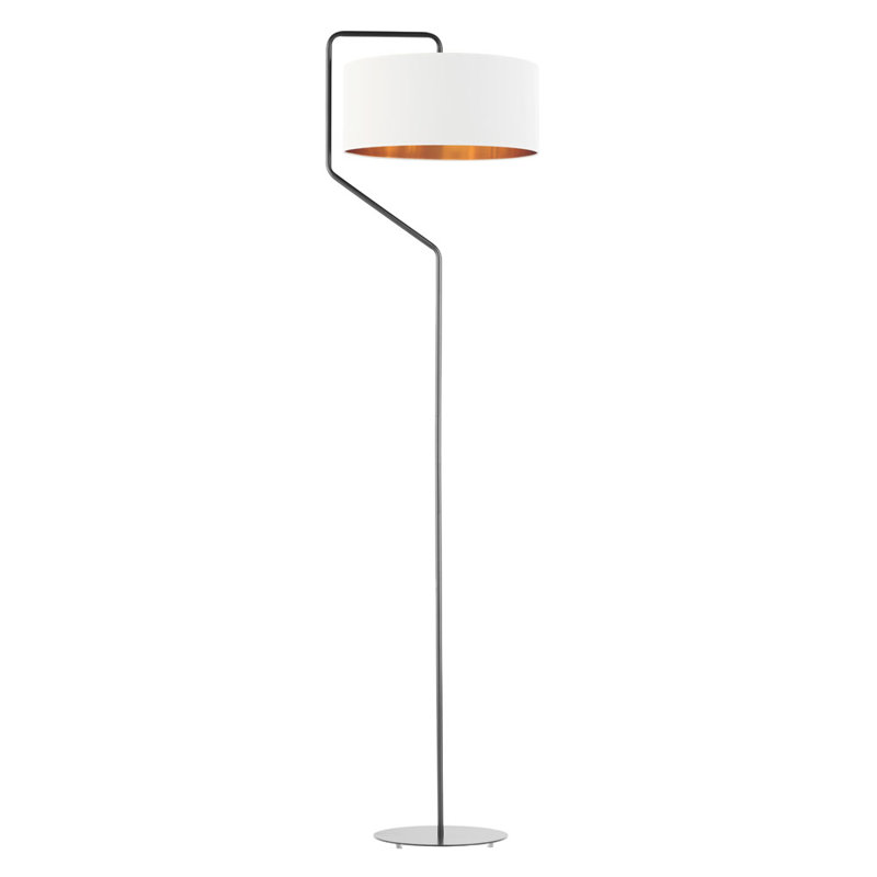 Romel 156cm Arched Floor Lamp, White, Black/Gray