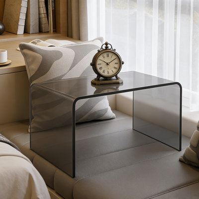 Small C-Shaped Acrylic Side Table, Multi-Purpose Modern Coffee Table For Living Room And Bedroom