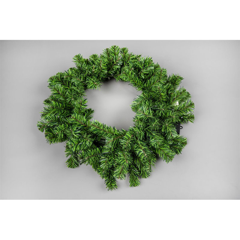 Faux Lighted PVC 21.65cm Christmas Wreath, White