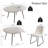 Kitchen Dining Set, Extendable Dining Table With Upholstered Dining Chairs-118554293-118554296