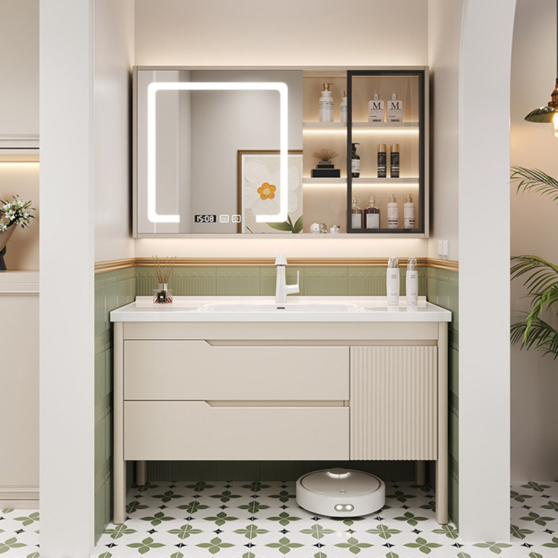 Armoire de salle de bain crème de luxe crème