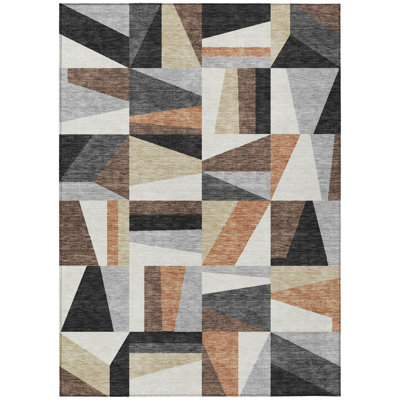 Machine Washable Indoor/Outdoor Chantille ACN2327 Geometric Rug