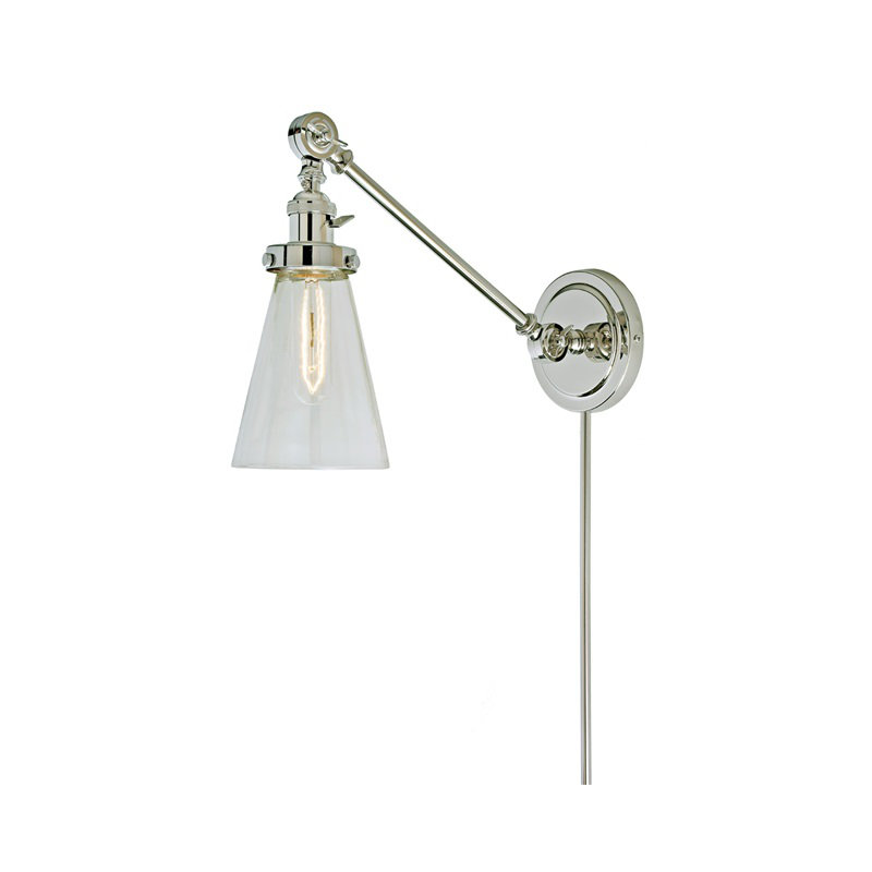 Martucci Swing Arm Sconce, Polished Nickel