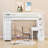 Helson Kids Twin 6 Drawers Wood Loft Bed with Built-in Desk and Shelves-929339652