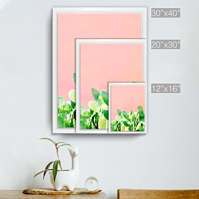 « heat montée », impression sur toile succulent, H 16 po x l 12 po x P 1,5 po, Cadre blanc