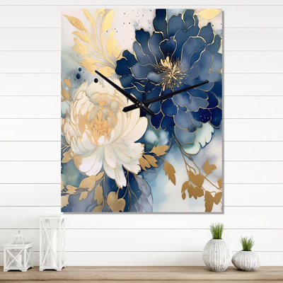 Blooming & White Chrysanthemum Flower III - Flowers Very Wall Clocks