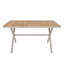 Table de salle à manger d'extérieur rectangulaire avec plateau en bois massif et structure en acier Bostick