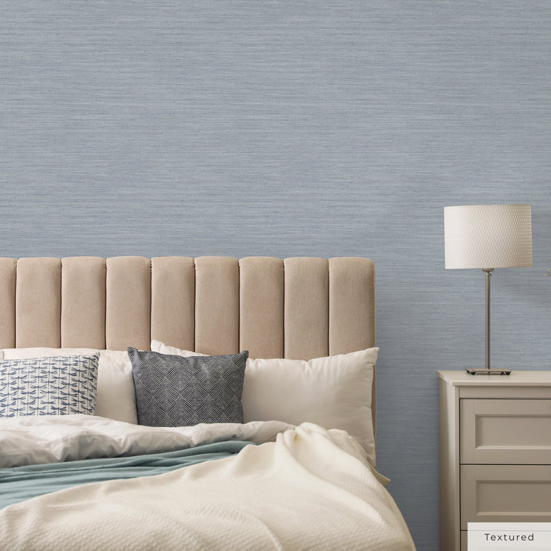 Barayon 33' L x 20.5" W Textured Peel and Stick Wallpaper Roll, Blue