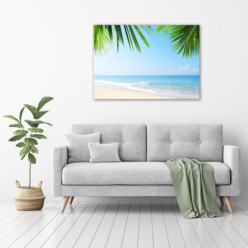 Tropical Beach - No Frame Print on Glass