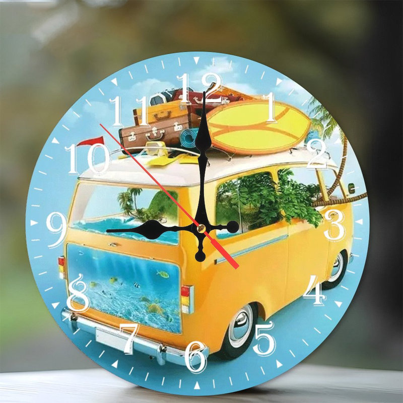 Horloge murale en bois 10 po, mouvement silencieux, à piles (piles AA non incluses), décor artistique, parfait pour les décorations