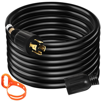50 FT 30 Amp Generator Extension Cord SJTW 10 AWG 4 Prong, NEMA L14-30P 125/250V Heavy Duty Generator Power Cord with Twist Lock Connector
