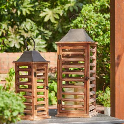 Lanterne de table en bois