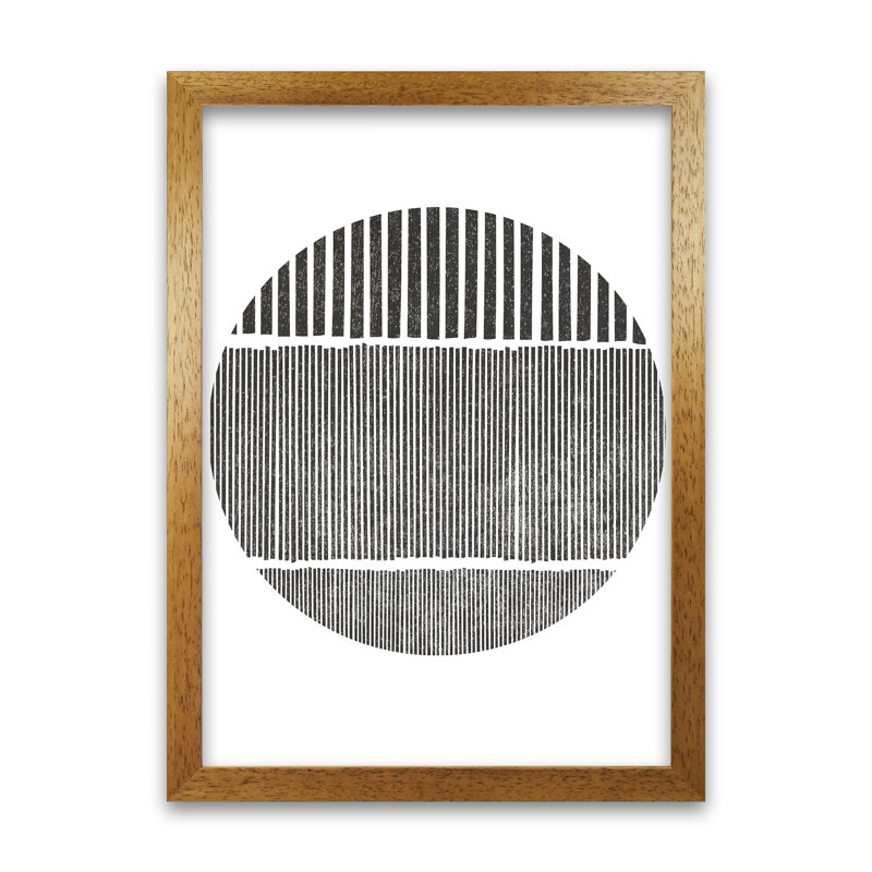 Black And White Lines - Print, Oak Frame, 42cm H x 30cm W x 3cm D