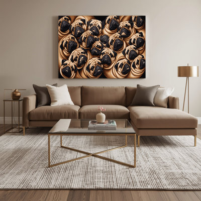 Dogs Pug Brown Canvas Wall Art