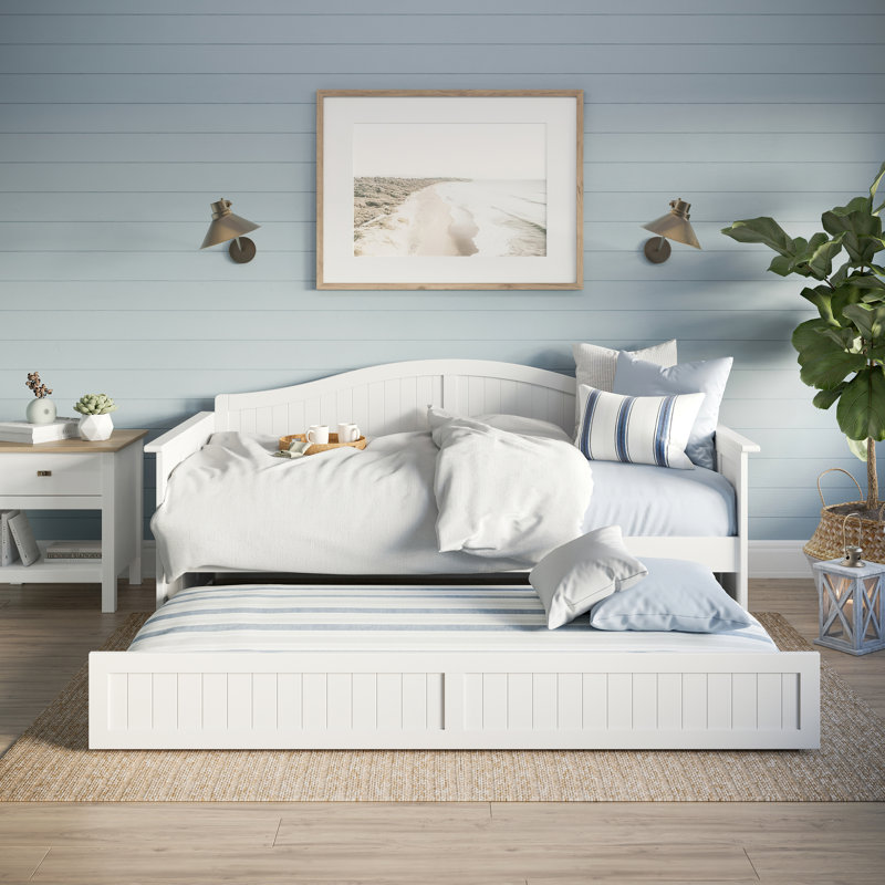 Nantucket Solid Wood Twin Daybed with Twin Trundle, White