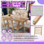 Ensemble de table de salle à manger extensible 7 pièces avec 6 chaises rembourrées-1233248586