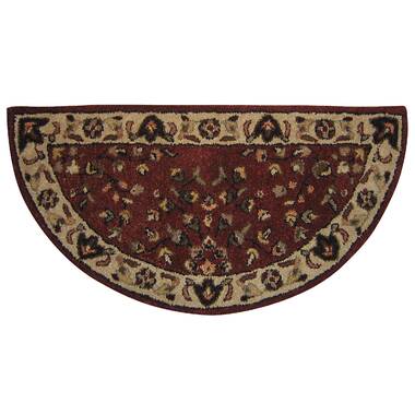 Hand-Tufted Fire Resistant Scalloped Wool McLean Hearth Rug - Brown/Gold