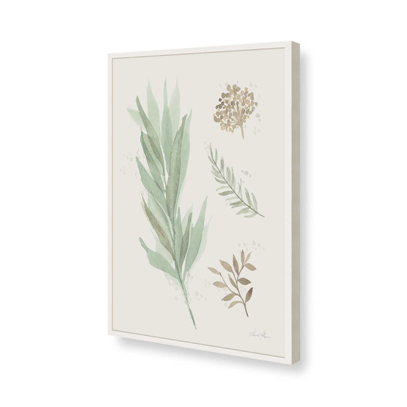 «Earthy Greens in Bloom I», Blanc opaque, H 21 po x l 17 po