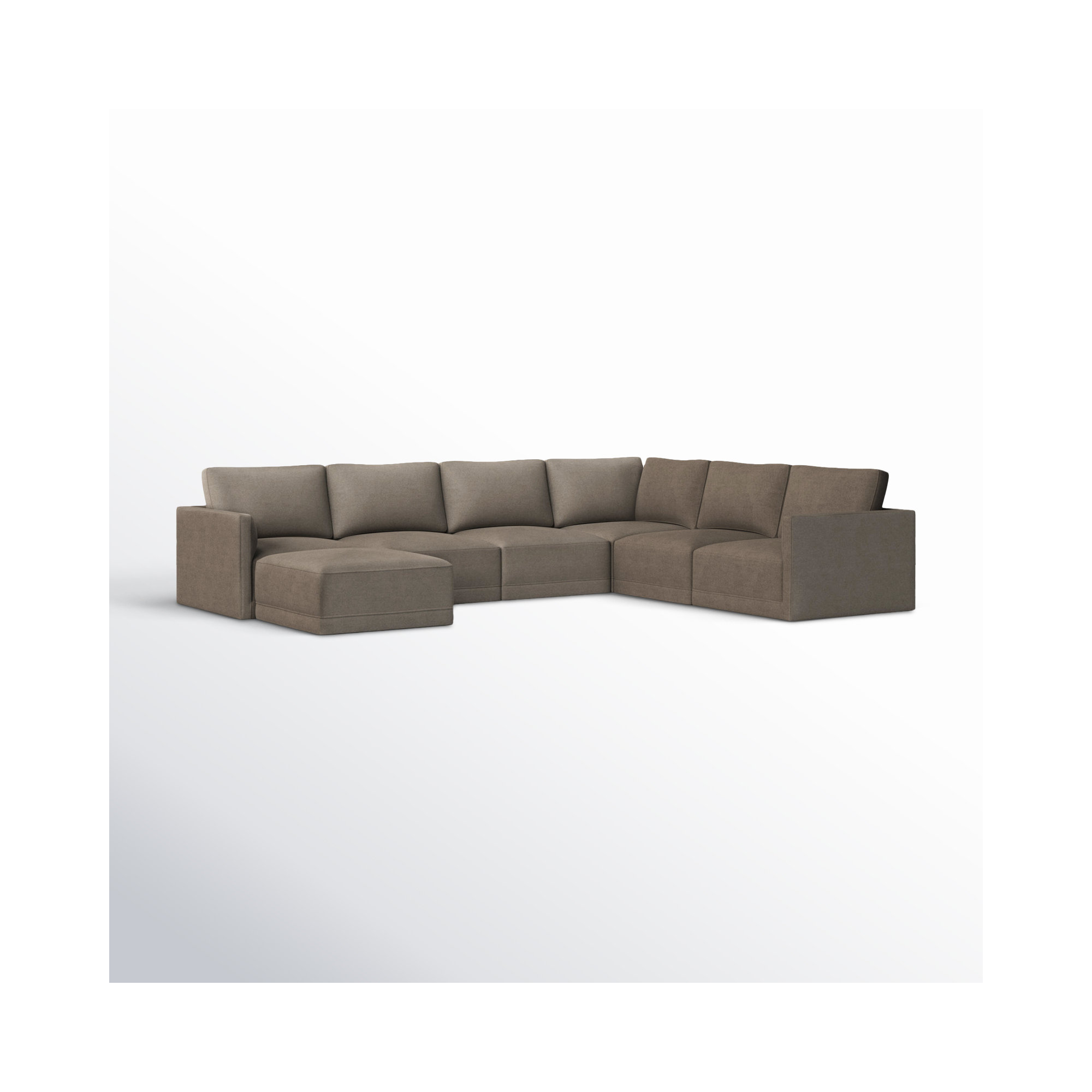 Deirdre Modular Upholstered Reversible U-Sectional, Taupe