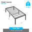 Base de lit plateforme simple noir mat minimaliste - Lattes en acier robustes pour chambres à coucher et dortoirs modernes