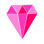 Diamant rose vif - peinture sur toile tendue
