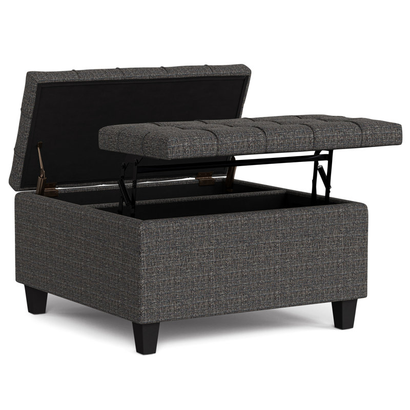 Table basse avec repose-pieds Harrison, Ébène