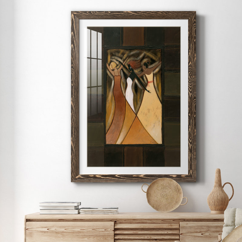 " Divine Grace II ", Walnut Framed Paper, 44" H x 31" W x 1" D