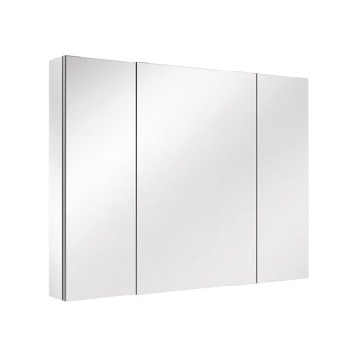 Recessed or Surface Mount 3-Door Bathroom Medicine Cabinet With Mirror and 6 Adjustable Shelves