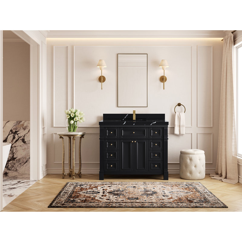 Lokshin X P 22 po De salle de bain Quartz, Noir Calacatta