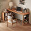 Bureau de direction en bois massif en forme de L, bureau-118614641