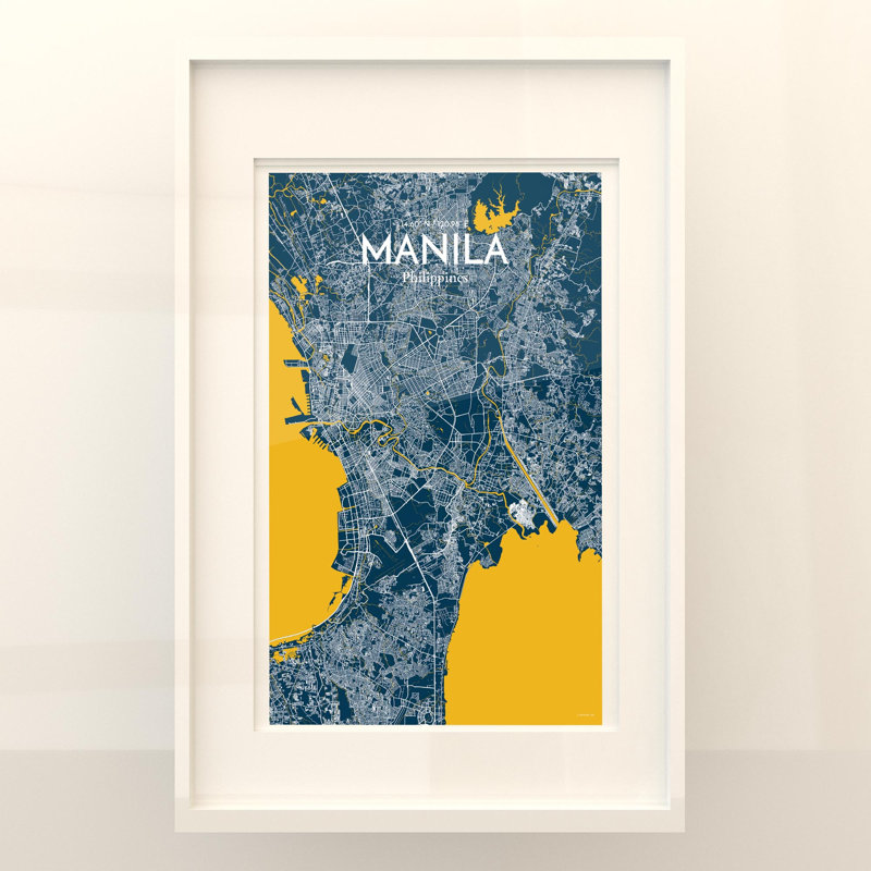 Manila City Map In Amuse - No Frame Print, 17cm H x 11cm W x 0.05cm D