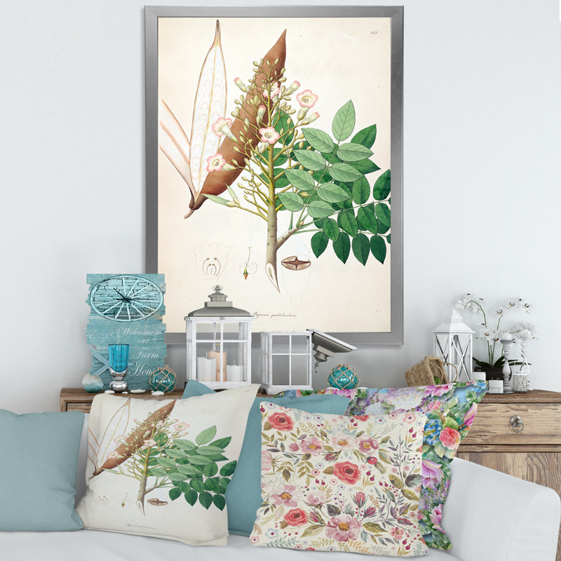 «Vintage Botanicals» - Peinture sur toile, H 20 po x l 12 po x P 1po, Cadre photo argenté