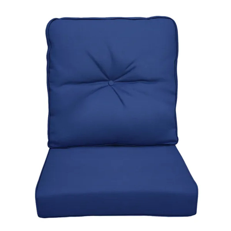 Outdoor Deep Seat Cushion Set, Waterproof Fade Resistant Patio Replacement Cushions – 1 Back & 1 Seat Cushion, Navy