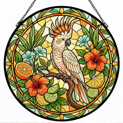 Stained Glass Stained Glass Window Panel，7.8H