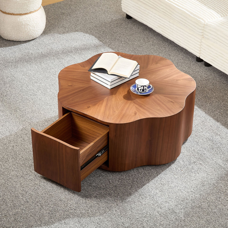 35.43" MDF Flower-Shaped Coffee Table