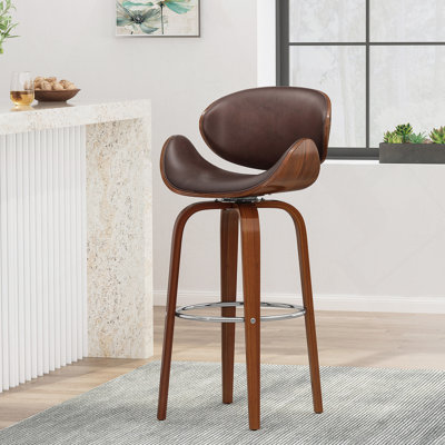 Elegant Rubberwood Bar Stool With Comfortable Seat And Durable Construction, Perfect For Modern Kitchens And Bars.