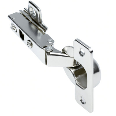 Full Overlay Self-Closing Concealed No Radius Cabinet Hinge in Satin Nickel-(Set of 24)
