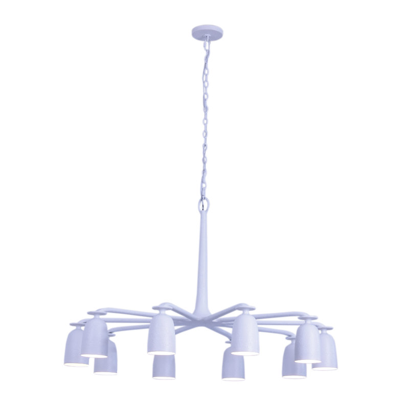 Gabardine 10 LT Matt White Chandelier Kalco