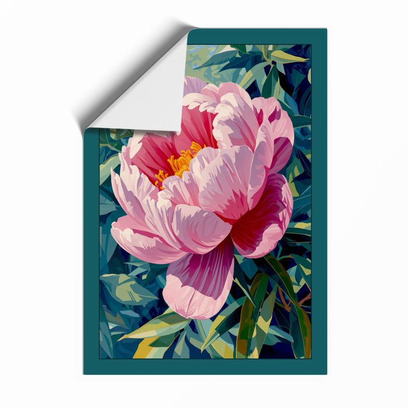 Peony in Bloom Botanical - Framed Print, A2 - 59.4 x 42.0 cm, Unframed