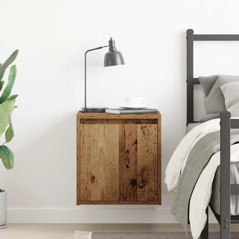 vidaXL Wall-mounted Bedside Cabinet Engineered wood Compact, Old Wood