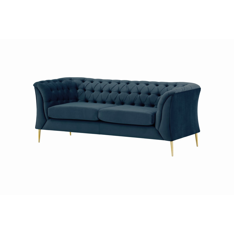 Ranae Chesterfield Sofa, 74cm H x 183cm W x 80cm D, 2, Navy