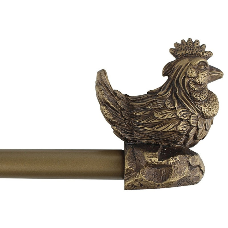 Tringle à rideaux simple Pilarcitos Rooster, H 1 po x l 120 po x P 1 po, Doré de la Renaissance