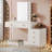 Kevonne Retractable Rectangle Computer Desk with 5 Drawers