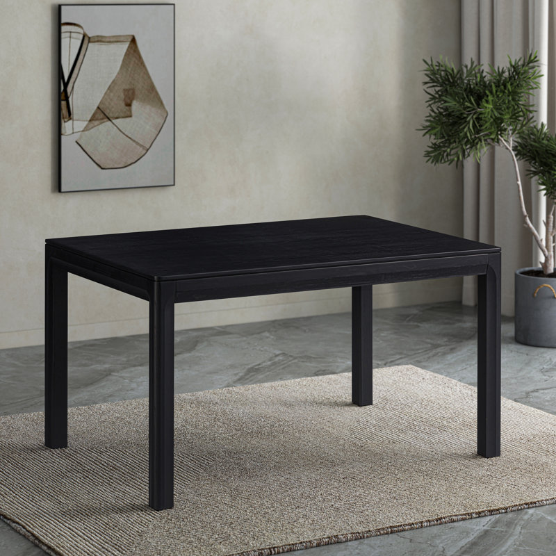 NTC Flow Modern Farmhouse Dining Table, 29.92" H  x 55.12" L x 35.43" W, Burnt Black