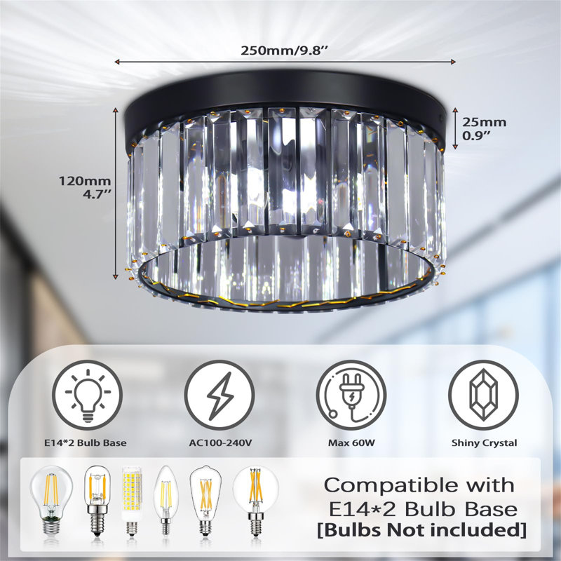 Armin Flush Mount, Satin Black