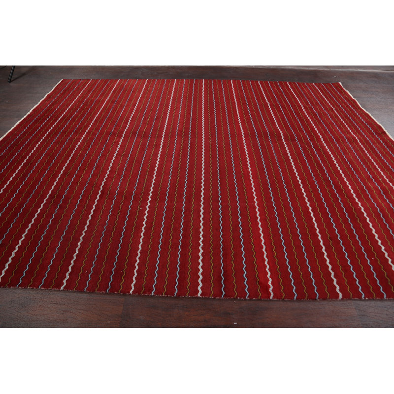 Tapis décoratif en laine de conception unique 8 pi x 10 pi 2 po noué à la main New Age