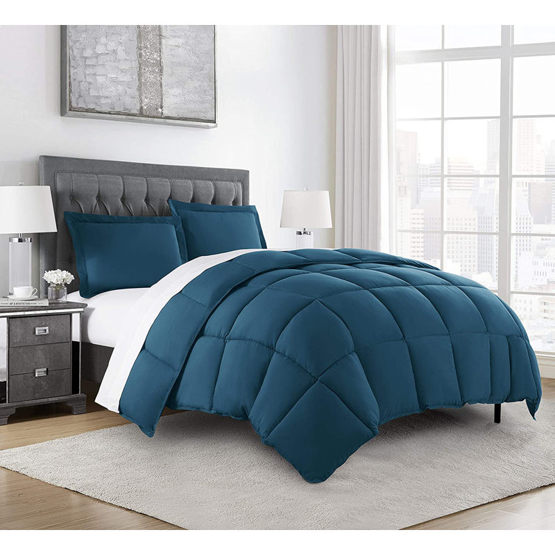 Ultra-Soft All Season Down Alternative Comforter Set, Queen Comforter + 2 Standard Shams, Teal