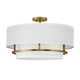 Graham Four-Light Semi-Flush Mount Ceiling Light w/ Faux Parchment Shades