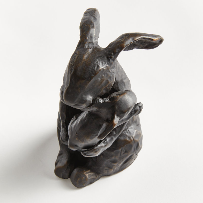 MOTHER RABBIT SCULPTURE, Black