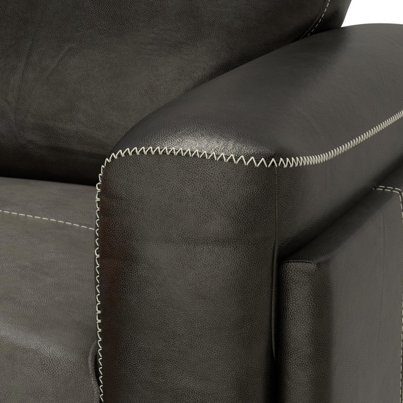 Canapé en cuir gris anthracite